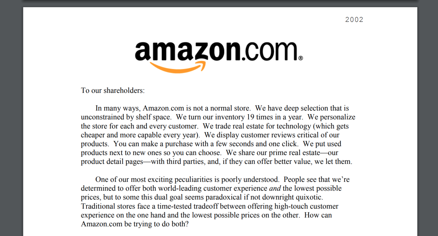 Amazon's shareholder letters A mustread for Product Managers The